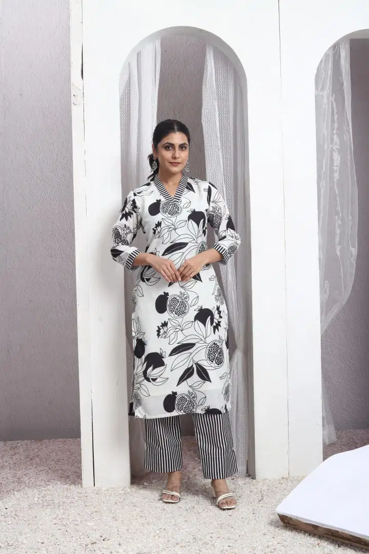 FF Designer Linen Cotton Printed Kurti With Bottom Wholesale Shop In Surat
